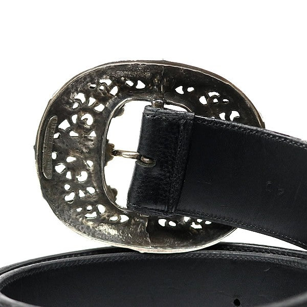 CHROME HEARTS 2 Inch Old Talon Center Leather Belt Size 40
