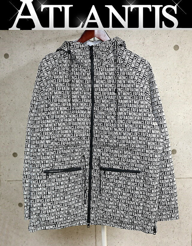 Moncler Fragment Logo Nylon Hoodie Black/White Size 0