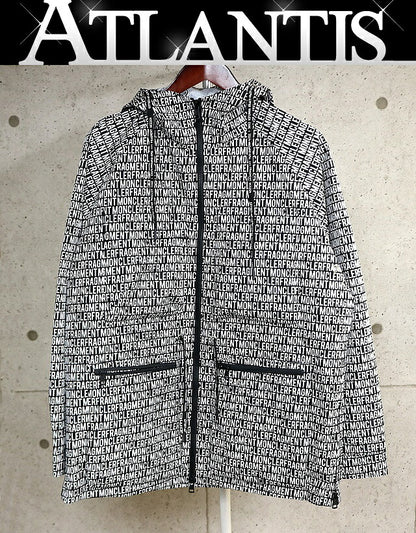 Moncler Fragment Logo Nylon Hoodie Black/White Size 0