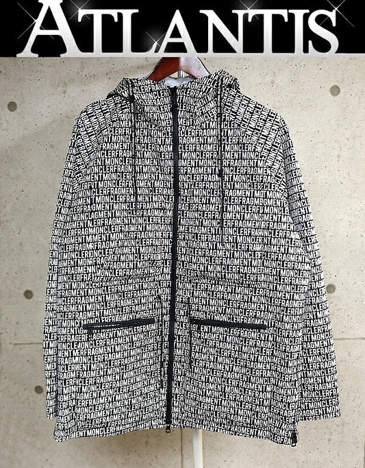 Moncler Fragment Logo Nylon Hoodie Black/White Size 0