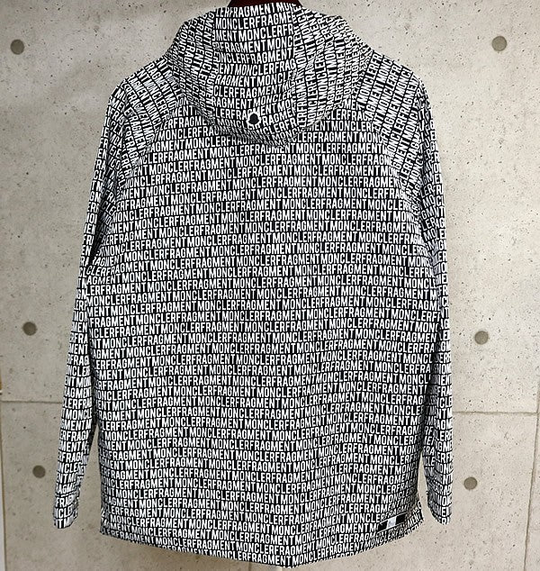 Moncler Fragment Logo Nylon Hoodie Black/White Size 0