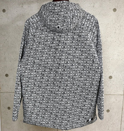 Moncler Fragment Logo Nylon Hoodie Black/White Size 0