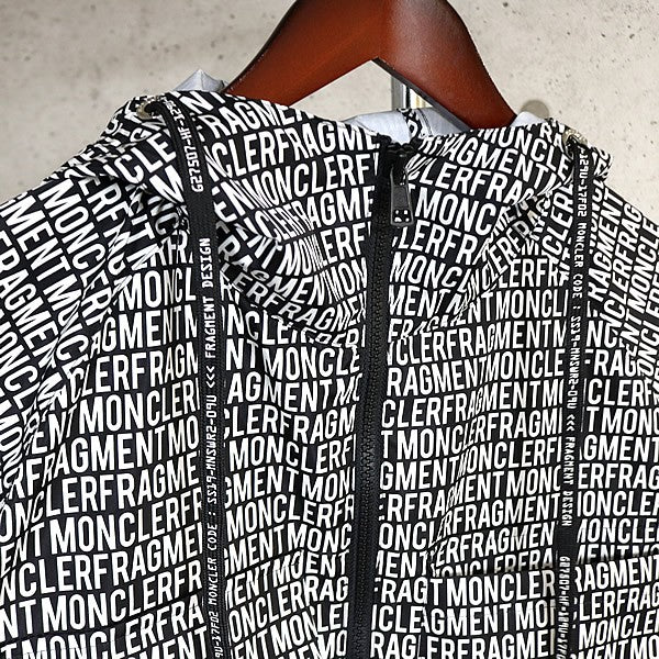 Moncler Fragment Logo Nylon Hoodie Black/White Size 0