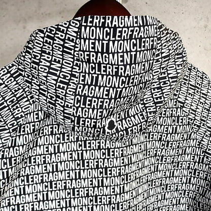 Moncler Fragment Logo Nylon Hoodie Black/White Size 0