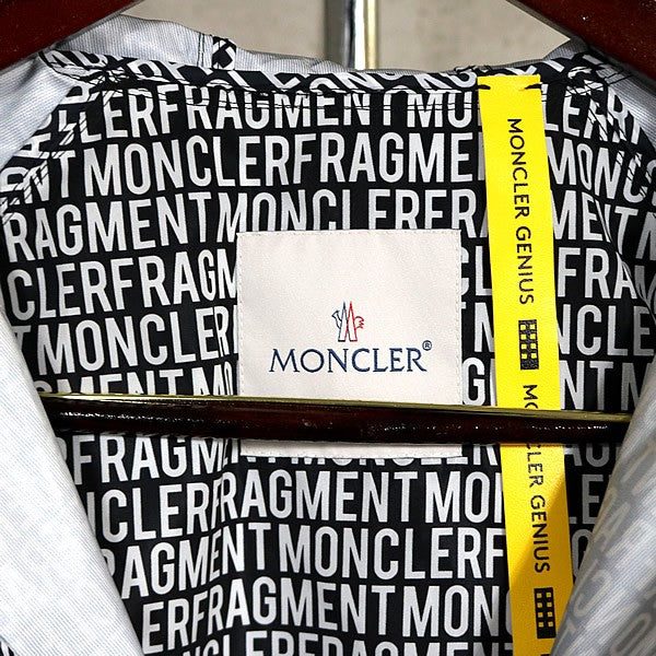 Moncler Fragment Logo Nylon Hoodie Black/White Size 0