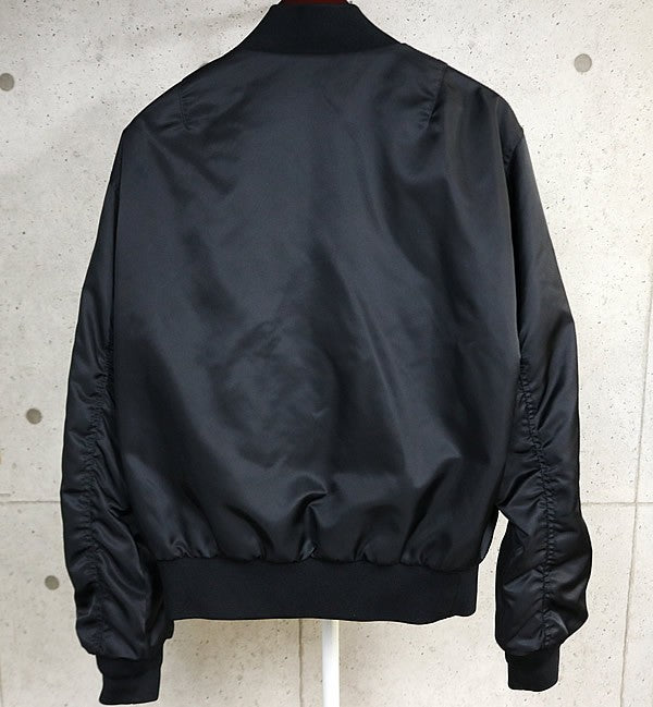 DOLCE&GABBANA MA-1 Bomber Jacket Black Nylon Size 48