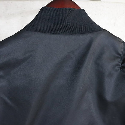 DOLCE&GABBANA MA-1 Bomber Jacket Black Nylon Size 48