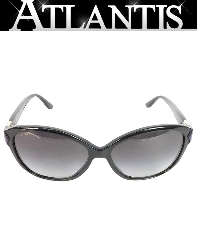 BVLGARI Rhinestone Black Sunglasses Size 58□15