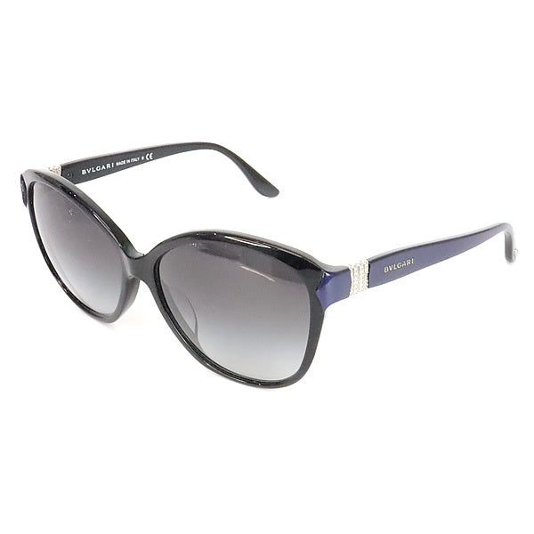 BVLGARI Rhinestone Black Sunglasses Size 58□15