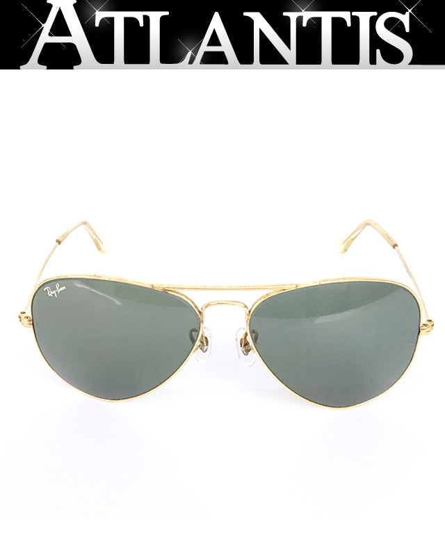 RayBan Gold Black Teardrop Sunglasses