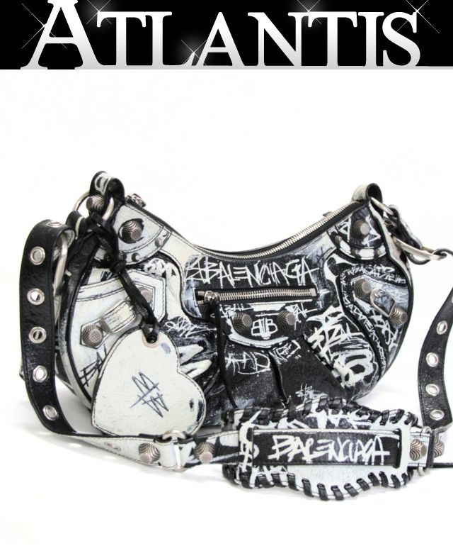 BALENCIAGA Le Cagole Graffiti Shoulder Bag