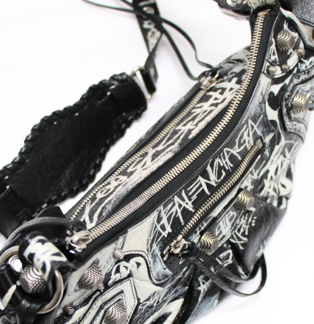 BALENCIAGA Le Cagole Graffiti Shoulder Bag