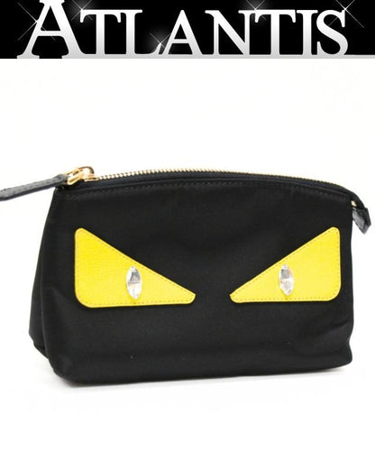 FENDI Monster Bugs Eye Nylon Pouch Black