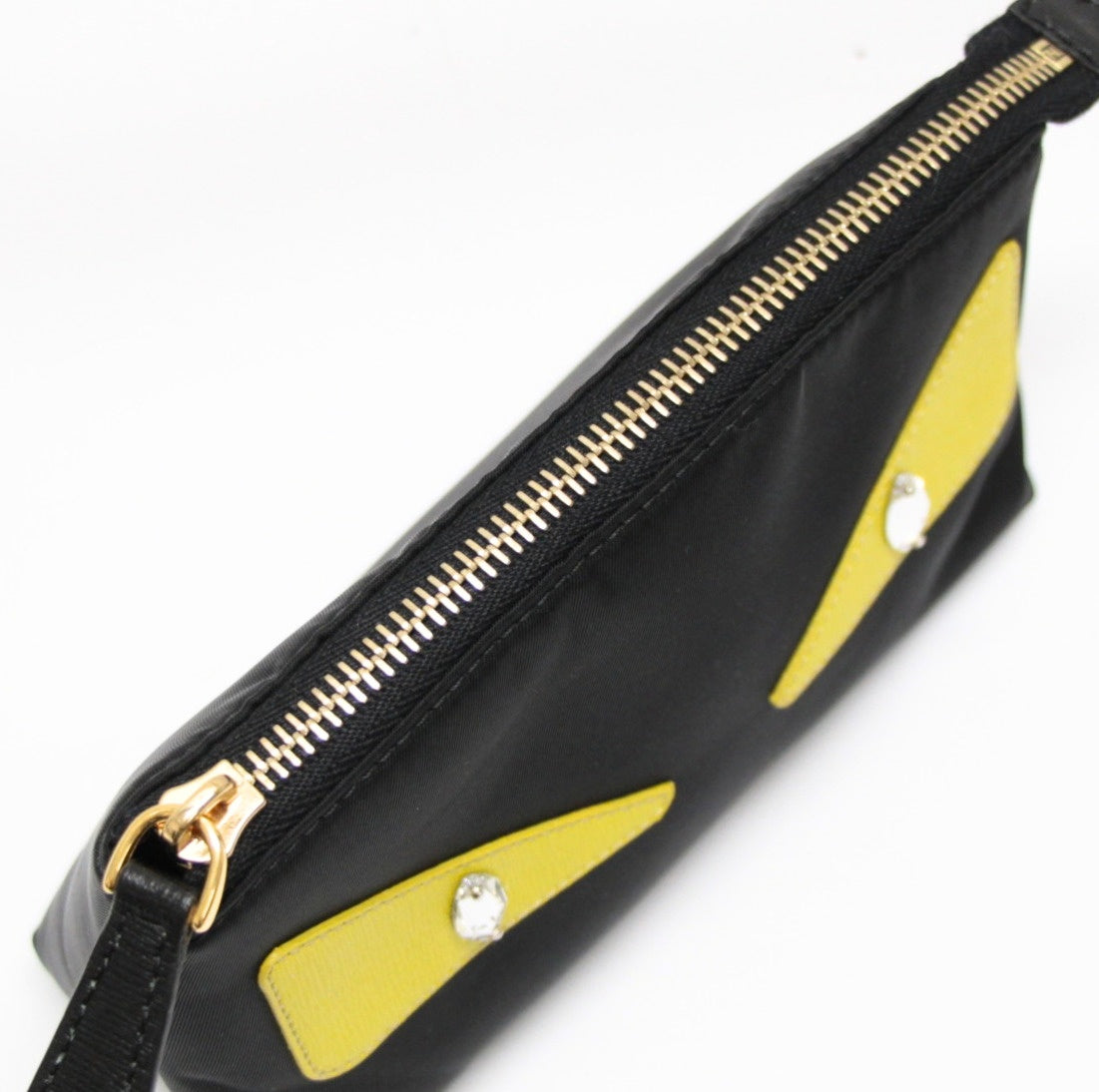 FENDI Monster Bugs Eye Nylon Pouch Black