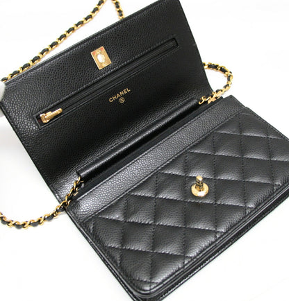 CHANEL Matelasse Turnlock Chain Wallet