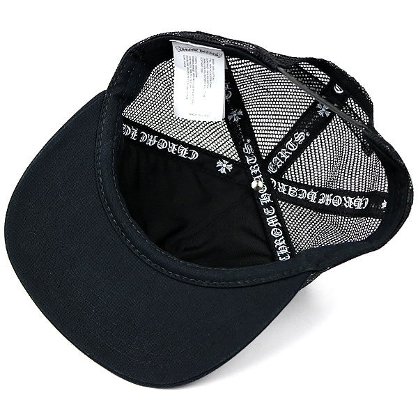 CHROME HEARTS 3 Cemetery Cross Calf Hair Patch Trucker Hat