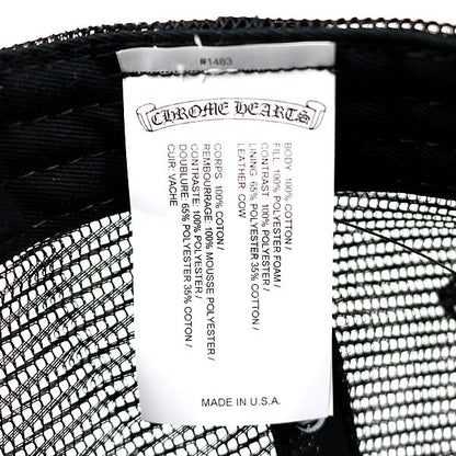 CHROME HEARTS 3 Cemetery Cross Calf Hair Patch Trucker Hat