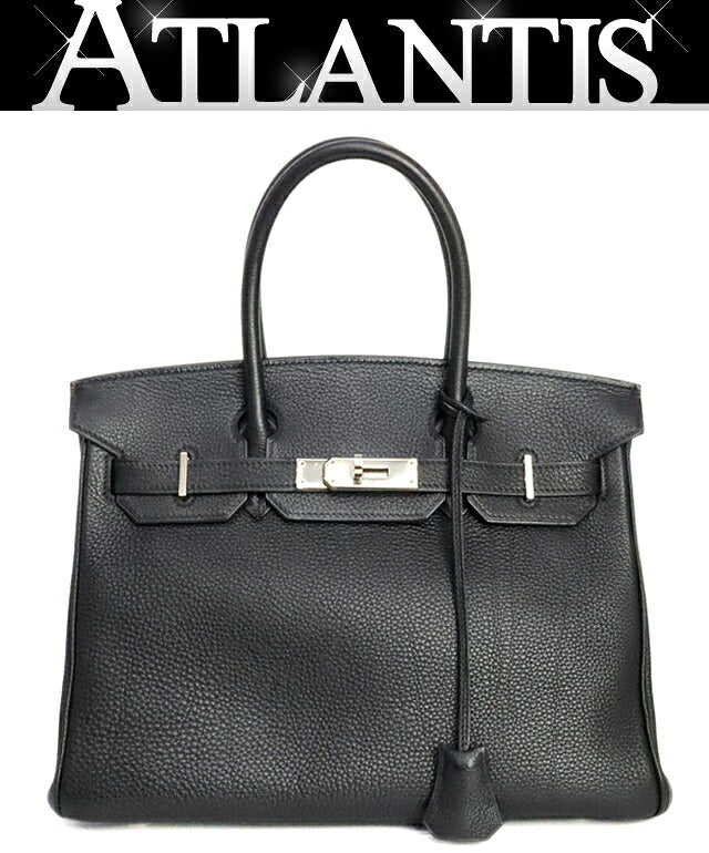 HERMES Birkin 30 Black Togo Handle Bag