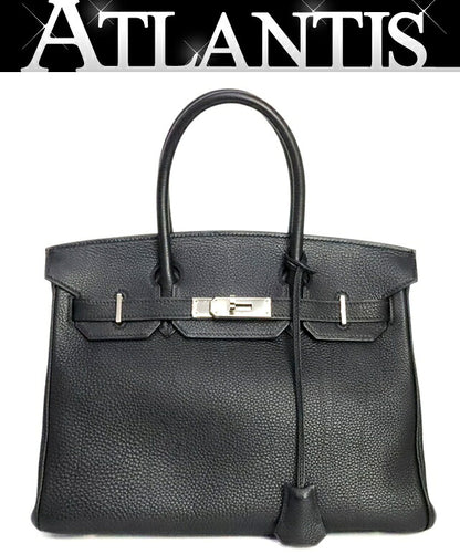 HERMES Birkin 30 Black Togo Handle Bag