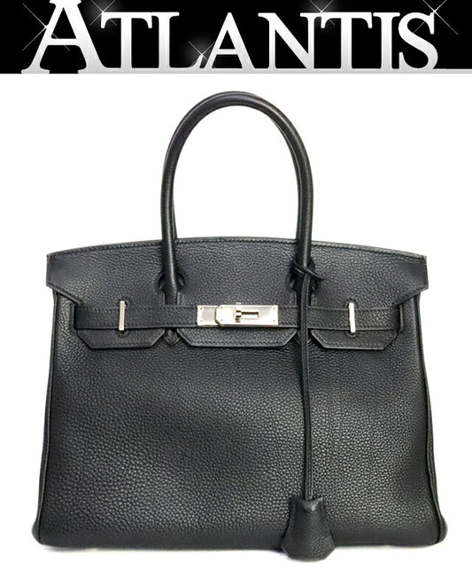 HERMES Birkin 30 Black Togo Handle Bag