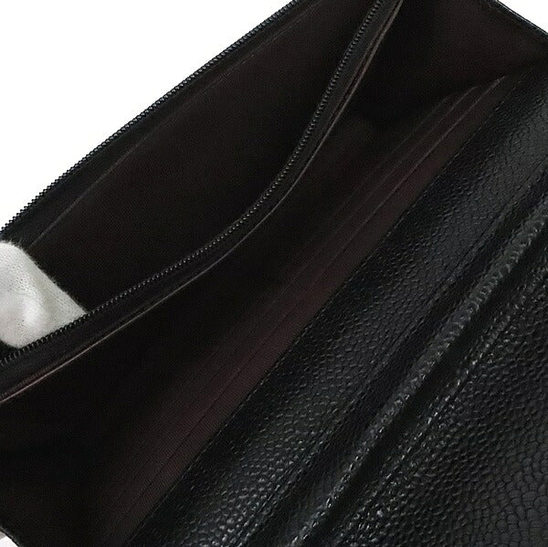 CHANEL Matelasse Black Caviar Chain Wallet