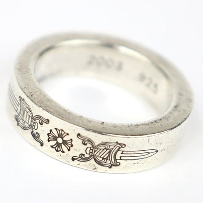 CHROME HEARTS Dagger 6mm Spacer Silver Ring Size JP 13.5