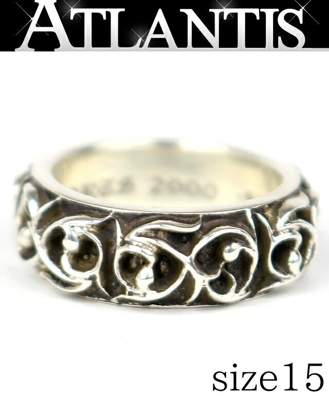 CHROME HEARTS Eternity Vine Band Silver Ring Size JP 15