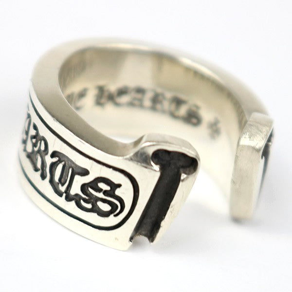 CHROME HEARTS Large Scroll Label Silver Ring Size JP 19.5