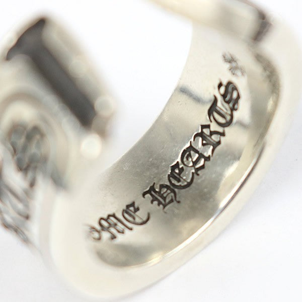 CHROME HEARTS Large Scroll Label Silver Ring Size JP 19.5