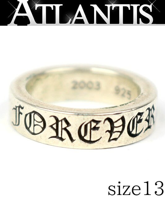 CHROME HEARTS FOREVER 6mm Spacer Silver Ring Size JP 13