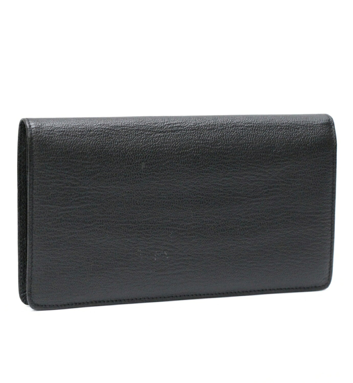CHANEL Leather Bifold Wallet Black