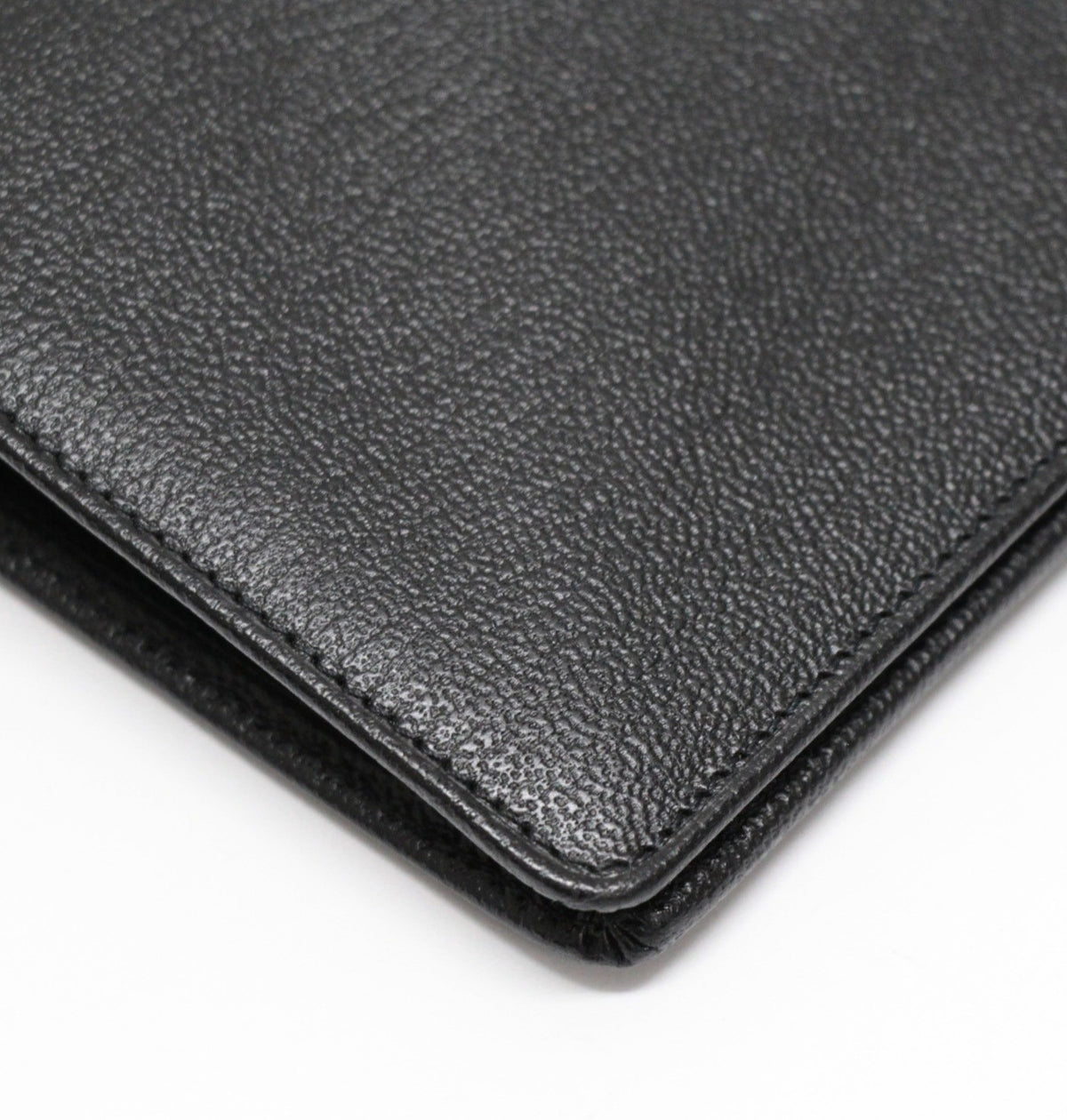CHANEL Leather Bifold Wallet Black
