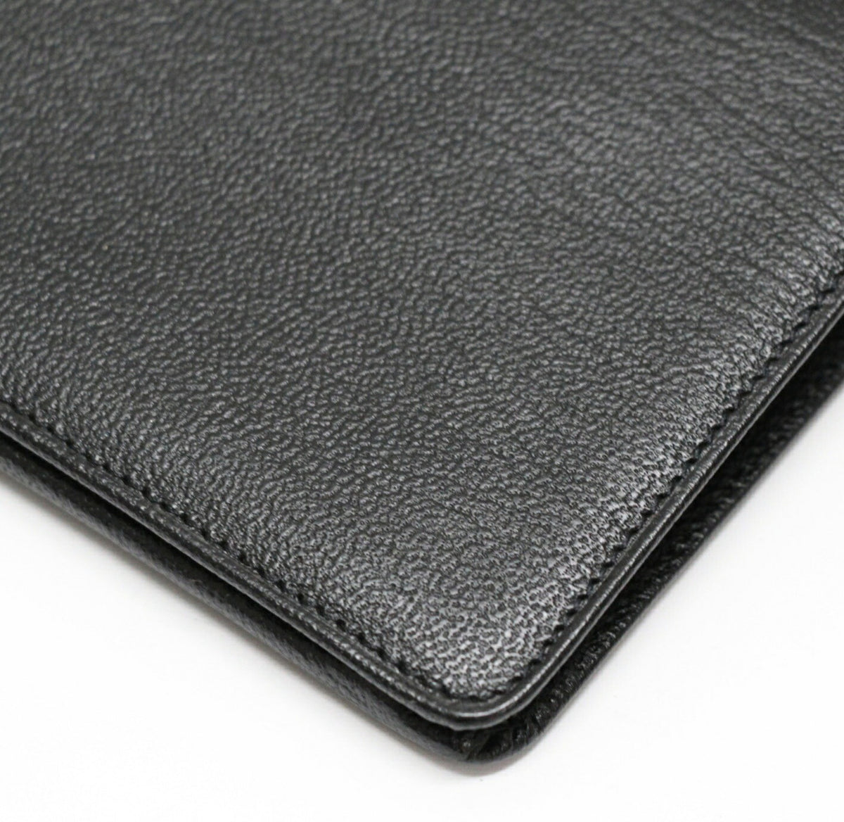 CHANEL Leather Bifold Wallet Black
