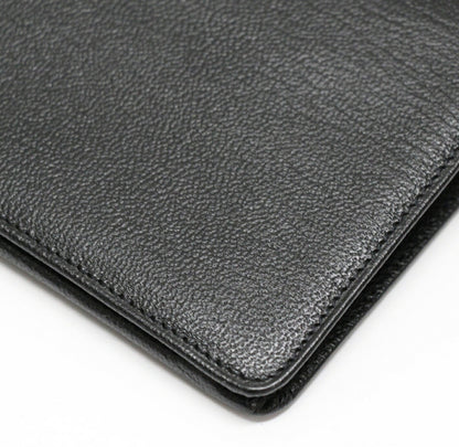CHANEL Leather Bifold Wallet Black