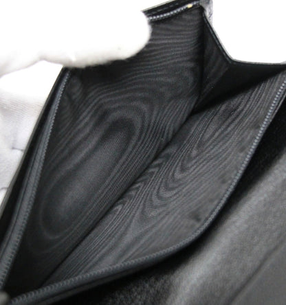 CHANEL Leather Bifold Wallet Black