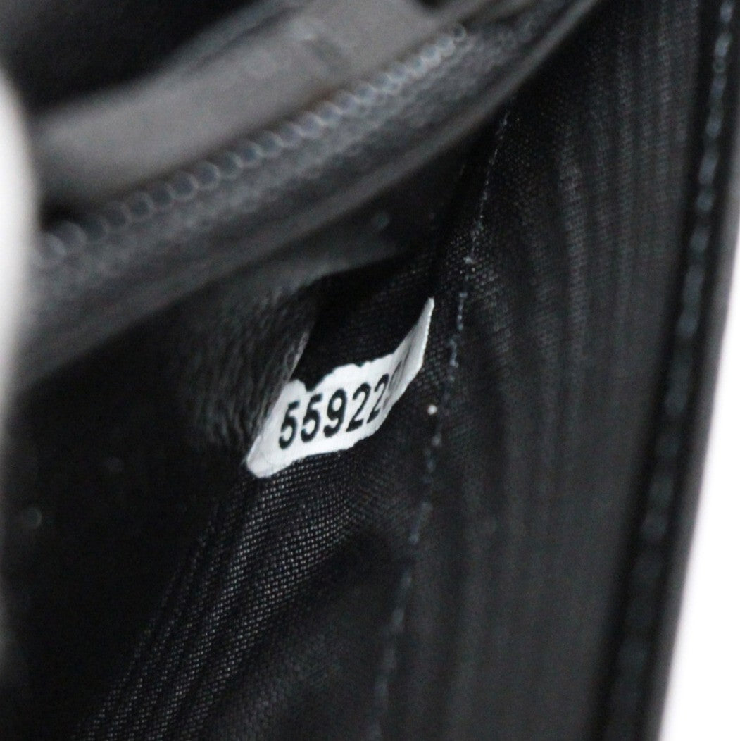 CHANEL Leather Bifold Wallet Black