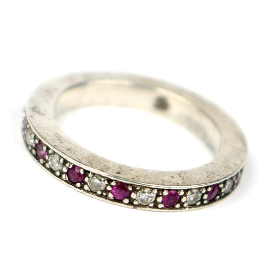 CHROME HEARTS 3mm Pink Sapphire Diamond Ring Size JP 10