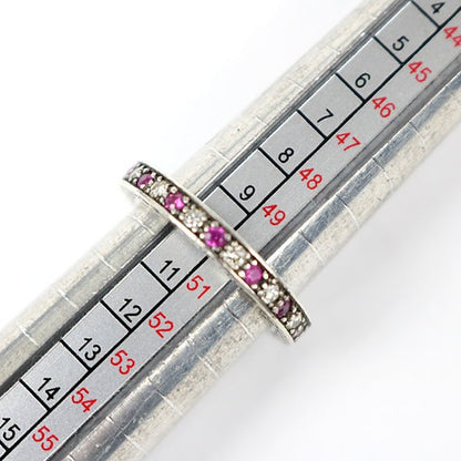 CHROME HEARTS 3mm Pink Sapphire Diamond Ring Size JP 10