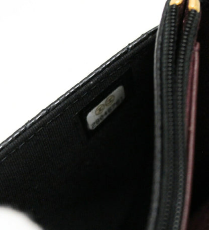 CHANEL Matelasse Black Caviar Chain Wallet