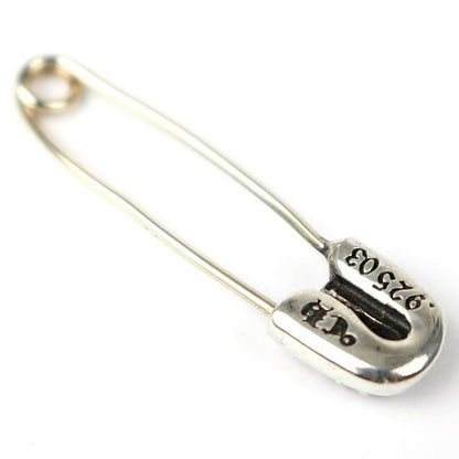 CHROME HEARTS Small Safety Pin 1P Diamond Charm Silver