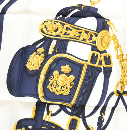 HERMES Carré 90 Brise de Charme Scarf Blue
