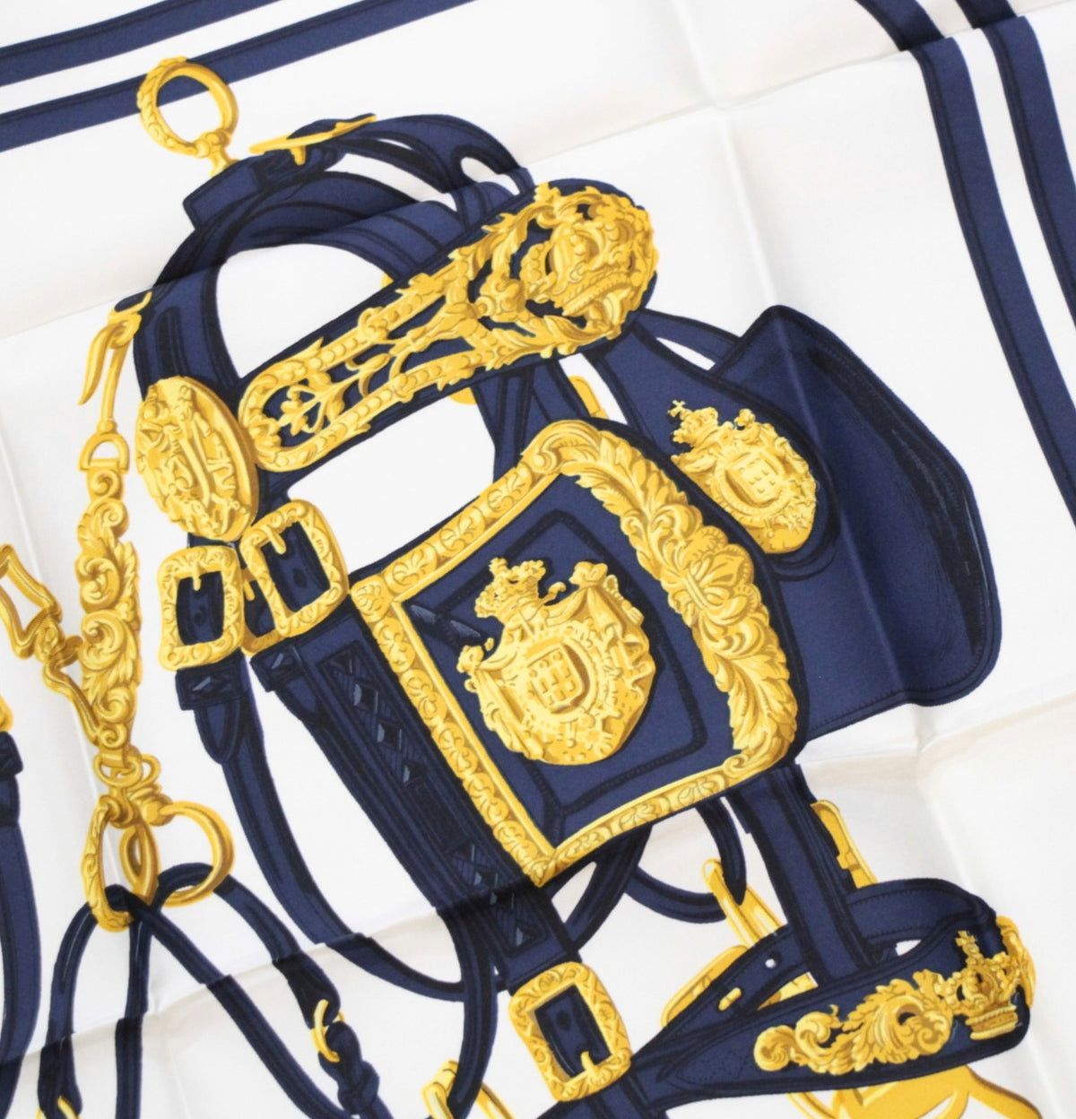HERMES Carré 90 Brise de Charme Scarf Blue