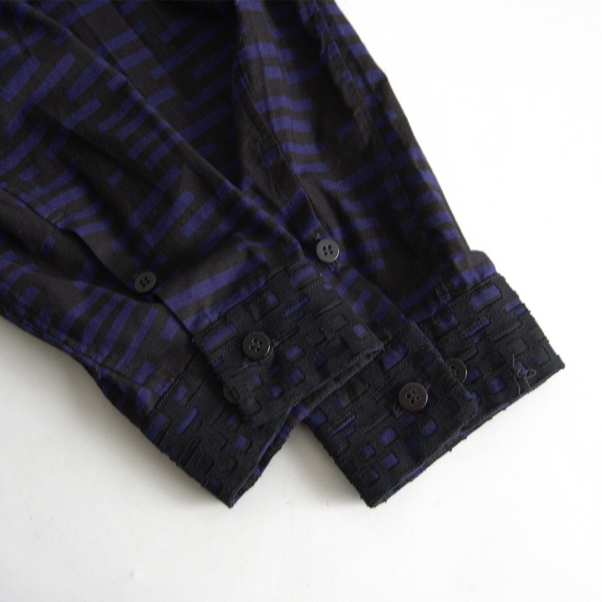 ISSEY MIYAKE Multi Pattern Shirt Purple Black Size L