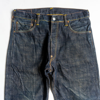 EVISU Lot 2000 Seagull Paint Dark Indigo Jeans Size 33×35