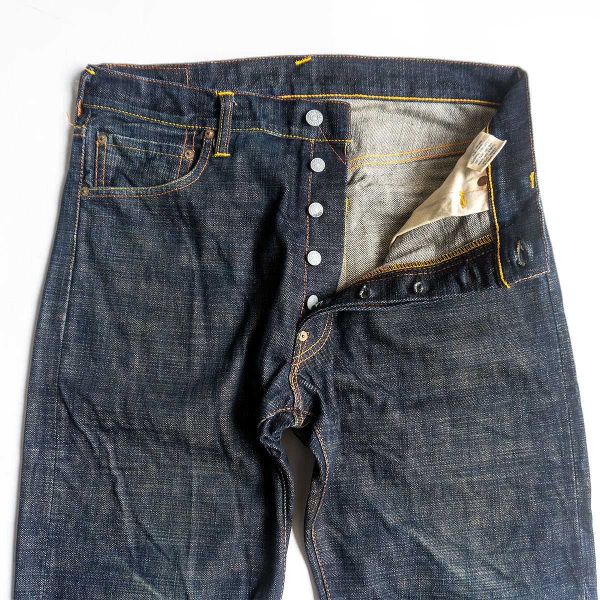 EVISU Lot 2000 Seagull Paint Dark Indigo Jeans Size 33×35