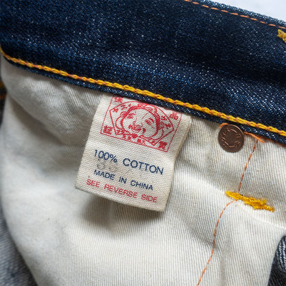 EVISU Lot 2000 Seagull Paint Dark Indigo Jeans Size 33×35
