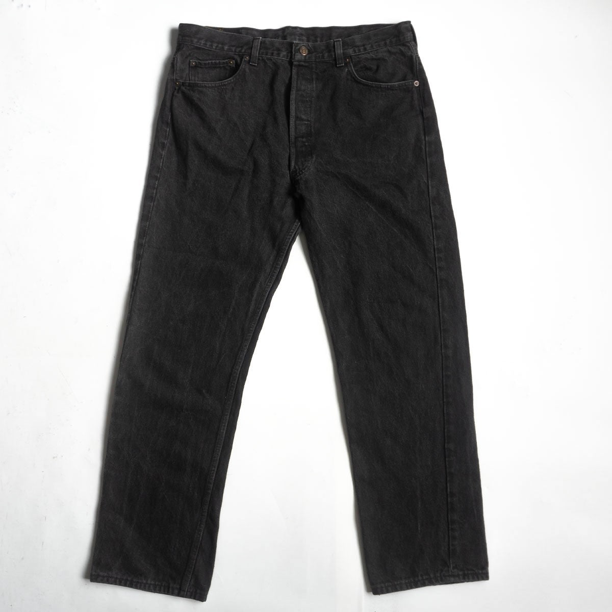 LEVI'S 90s Made in USA Overdyed Black 501 Jeans Size 38×30