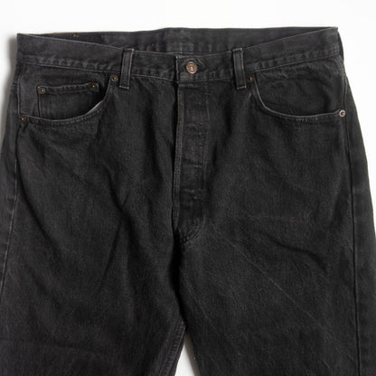 LEVI'S 90s Made in USA Overdyed Black 501 Jeans Size 38×30