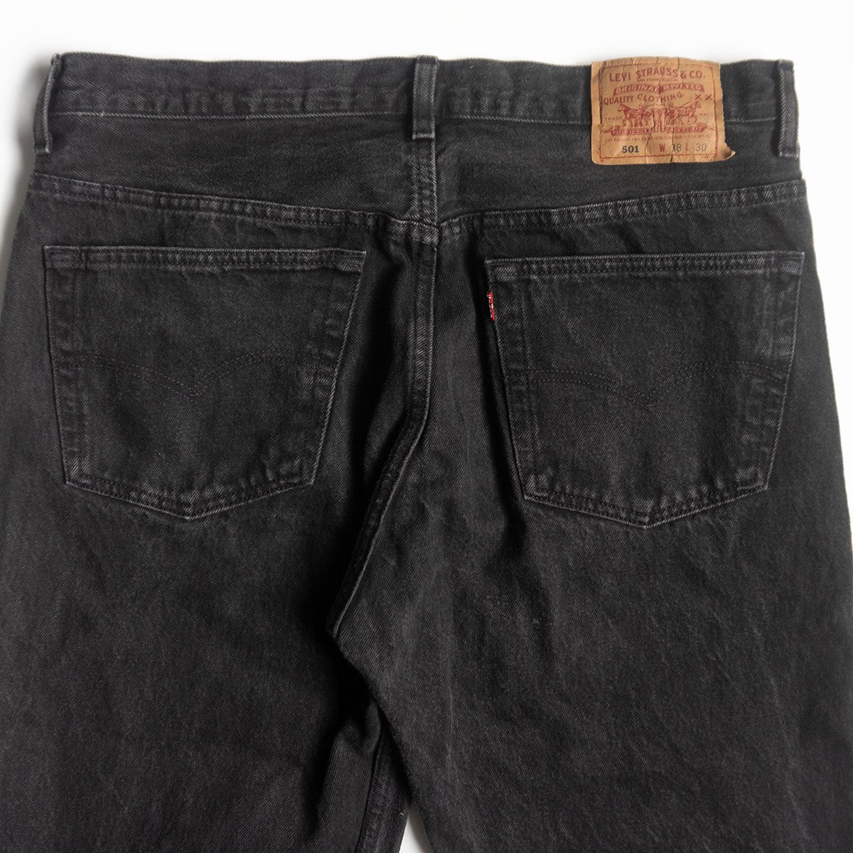 LEVI'S 90s Made in USA Overdyed Black 501 Jeans Size 38×30