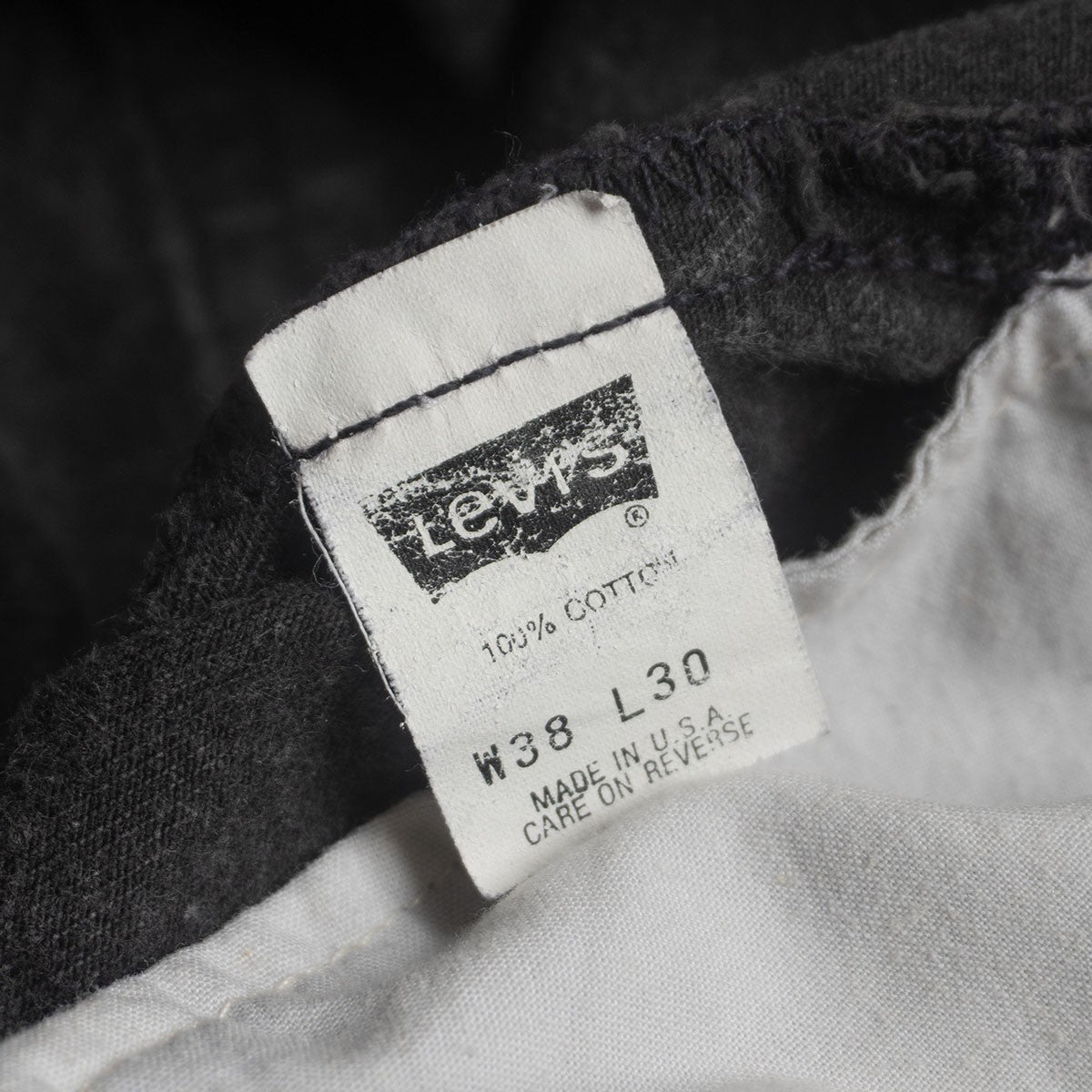 LEVI'S 90s Made in USA Overdyed Black 501 Jeans Size 38×30